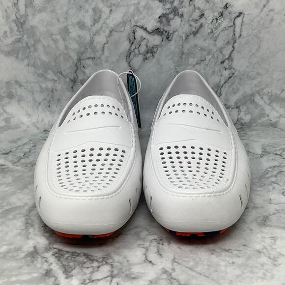 Floafers Mens 12 Bright White Country Club Driver Loafers Slip On Shoes P17-1 - Picture 2 of 11